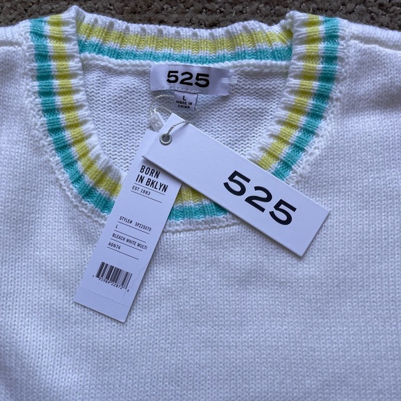 Crew Neck Sweater Long Sleeve Sun Print 525 AMERICA Large - Picture 4 of 8